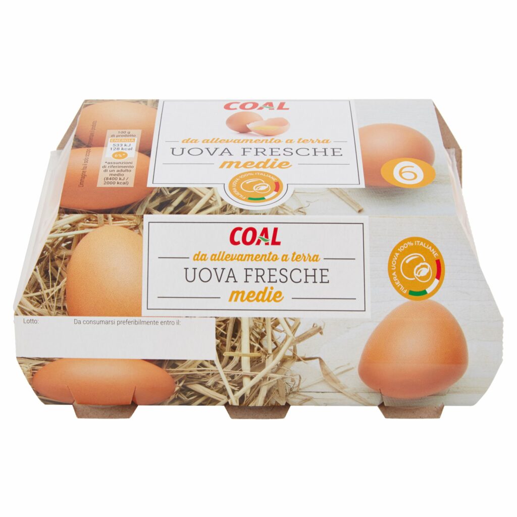 Coal Uova Fresche medie da allevamento a terra 6 Uova