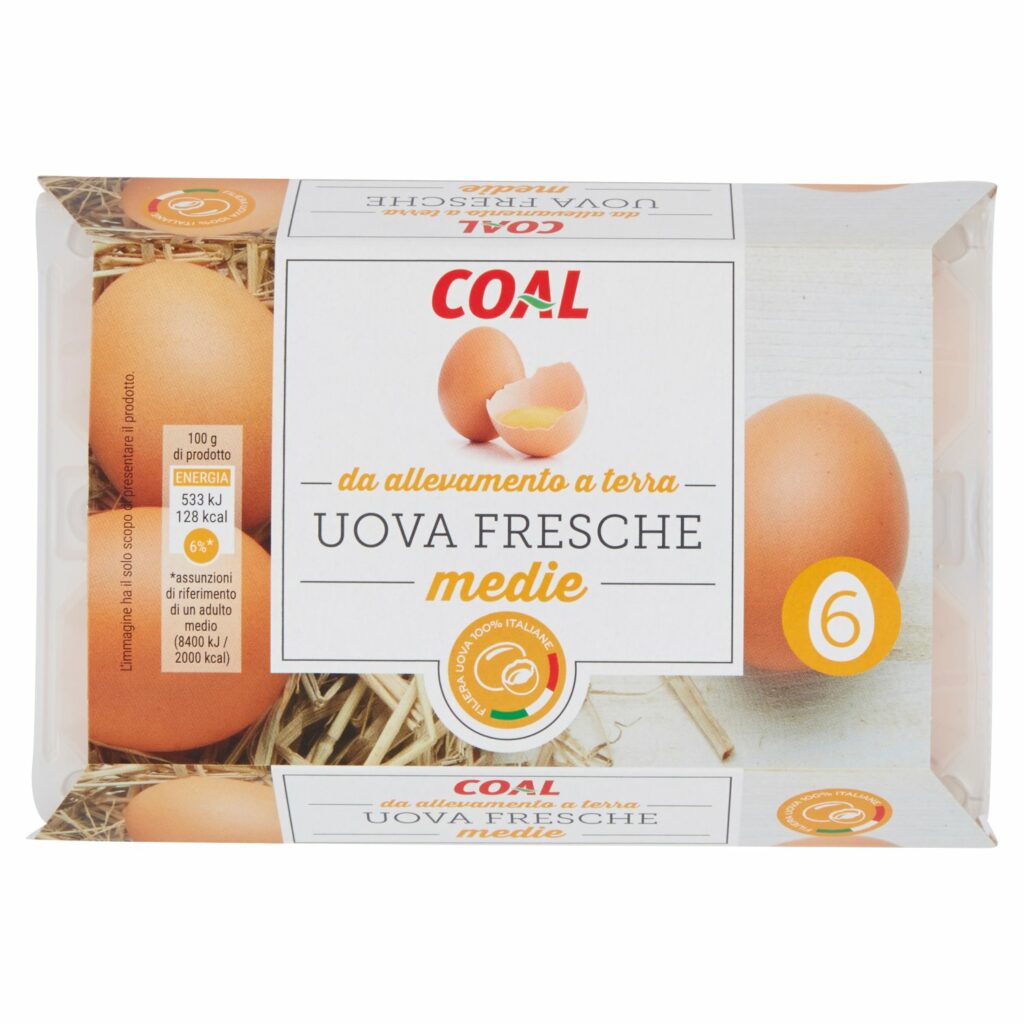 Coal Uova Fresche medie da allevamento a terra 6 Uova