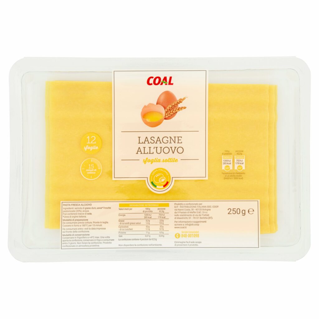 Coal Lasagne all'Uovo sfoglia sottile 250 g