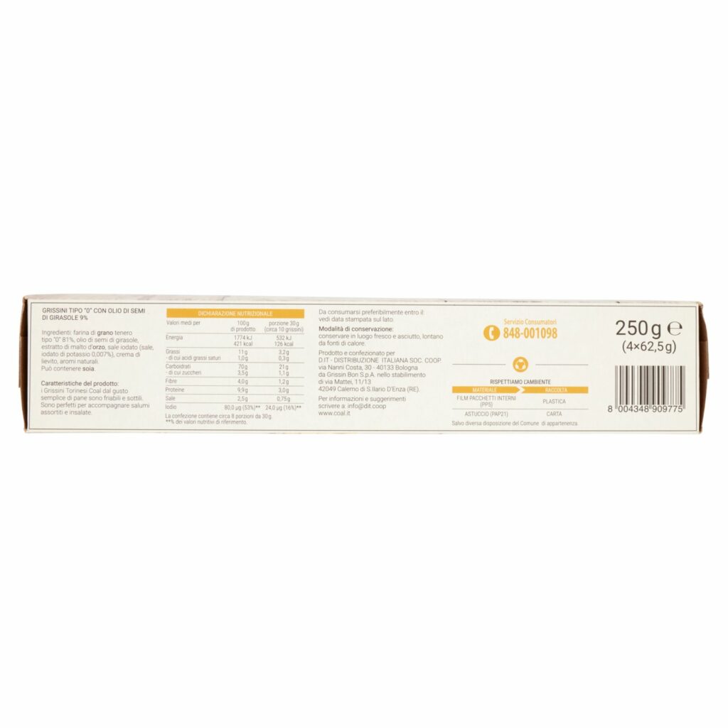 Coal Grissini torinesi 4 x 62,5 g
