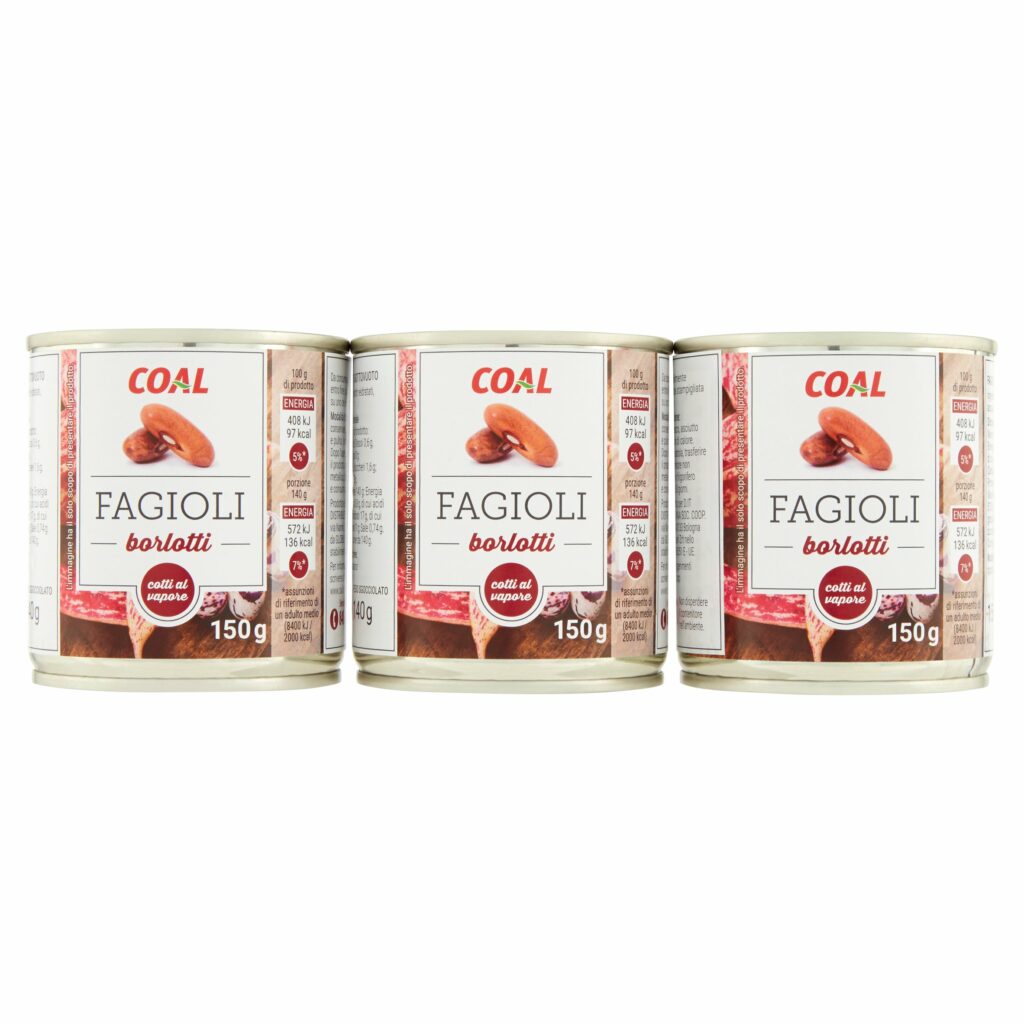 Coal Fagioli borlotti cotti al vapore 3 x 150 g