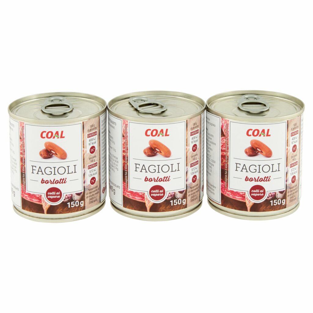 Coal Fagioli borlotti cotti al vapore 3 x 150 g