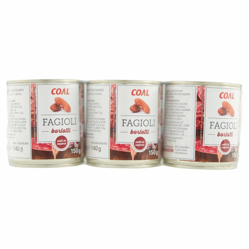 Coal Fagioli borlotti cotti al vapore 3 x 150 g