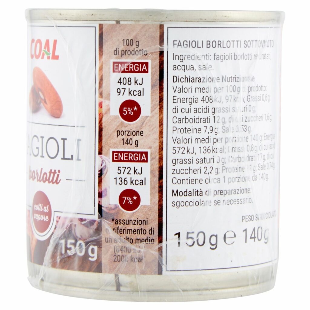 Coal Fagioli borlotti cotti al vapore 3 x 150 g