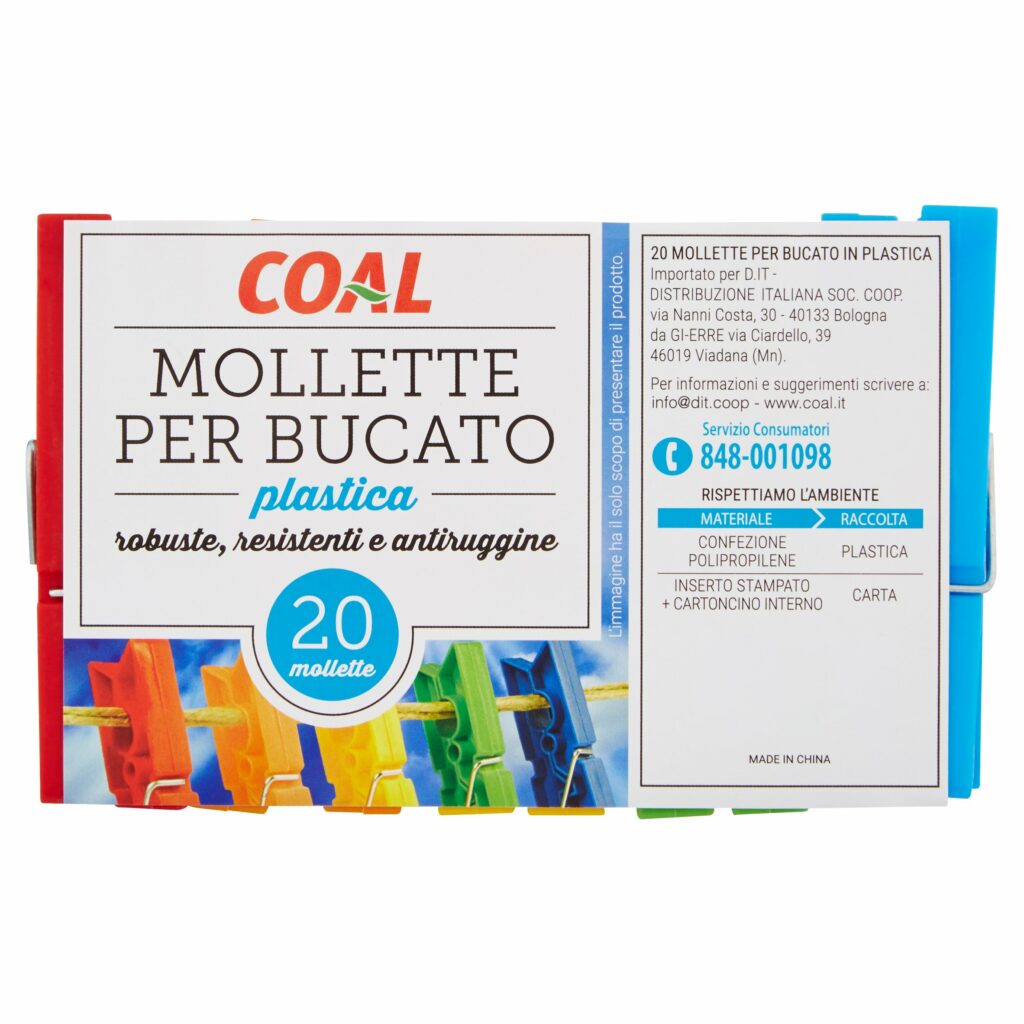 Coal Mollette per Bucato plastica 20 pz