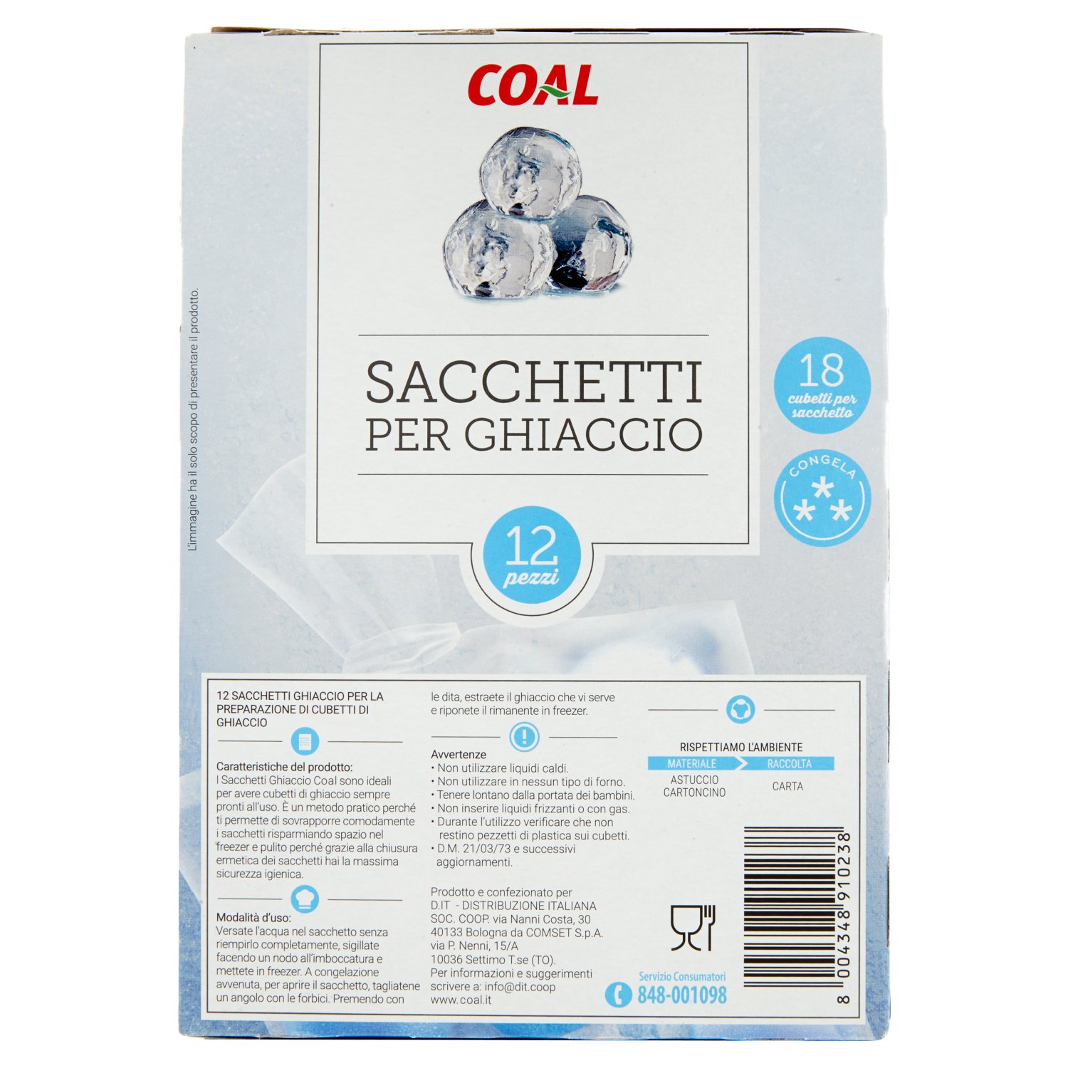 Coal Sacchetti per Ghiaccio 12 pz - SuperSISA