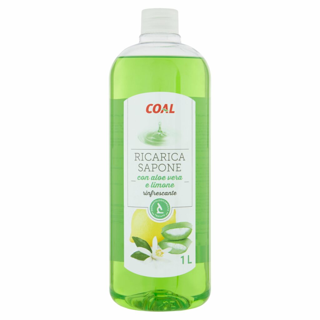 Coal Ricarica Sapone con aloe vera e limone rinfrescante 1 L