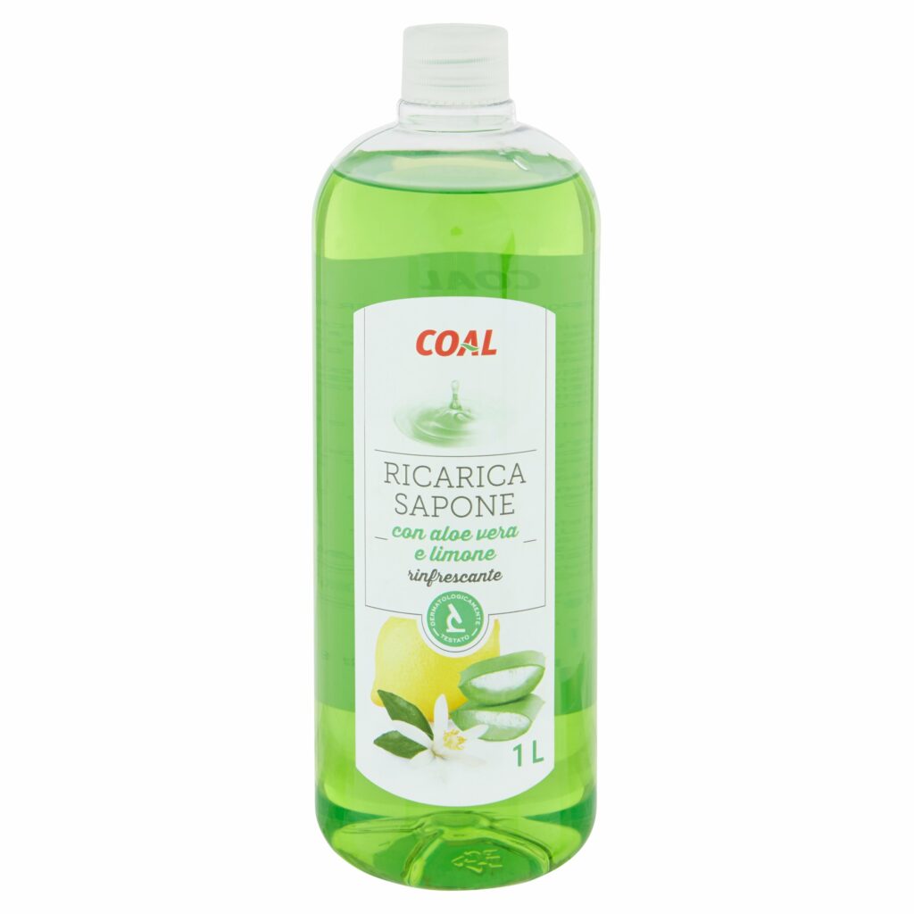 Coal Ricarica Sapone con aloe vera e limone rinfrescante 1 L