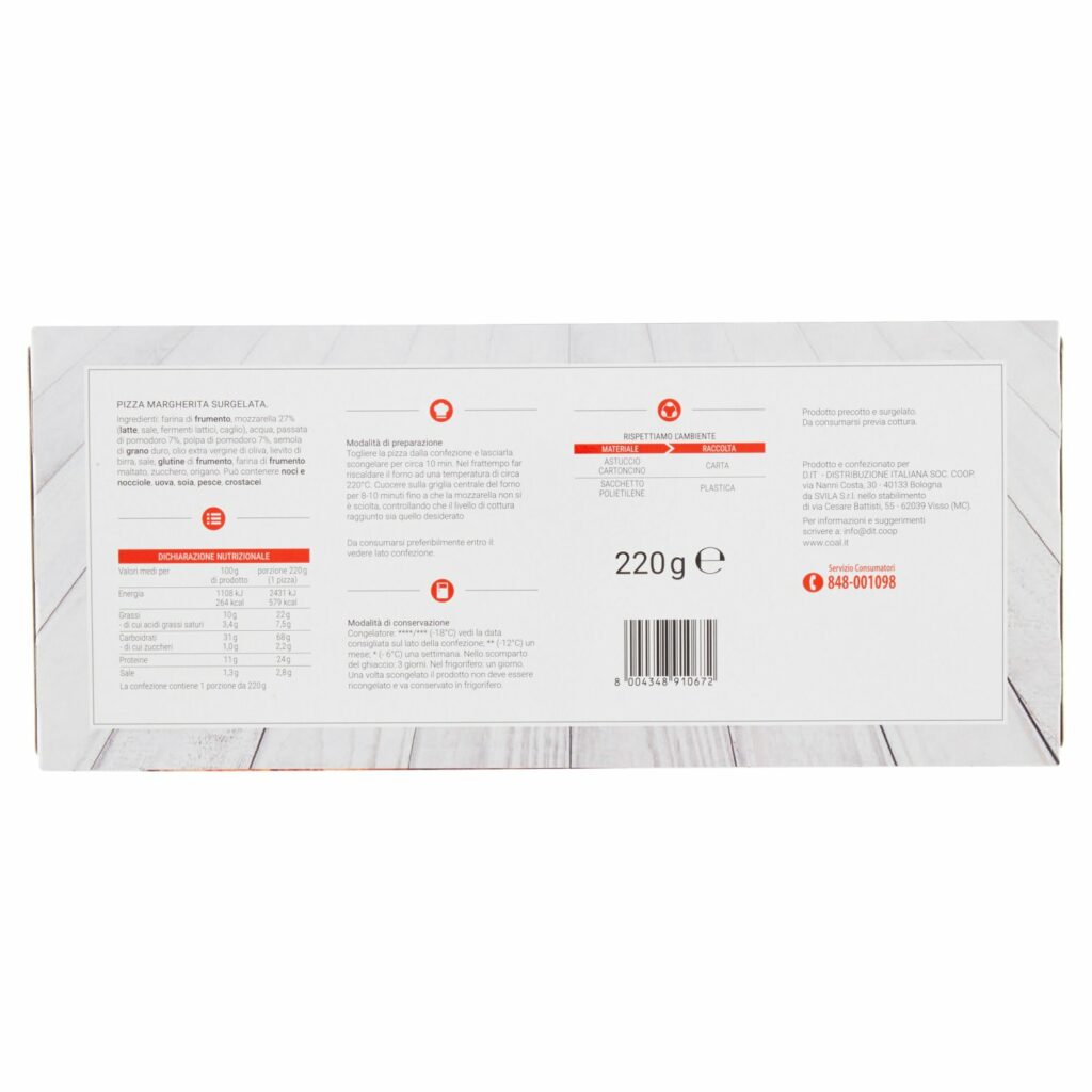Coal la Pizza del Fornaio margherita surgelata 220 g