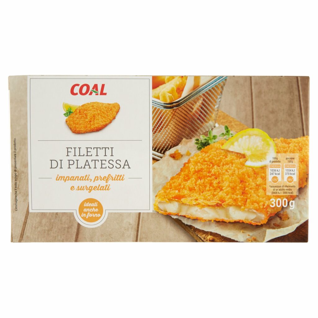 Coal Filetti di Platessa impanati, prefritti e surgelati 300 g