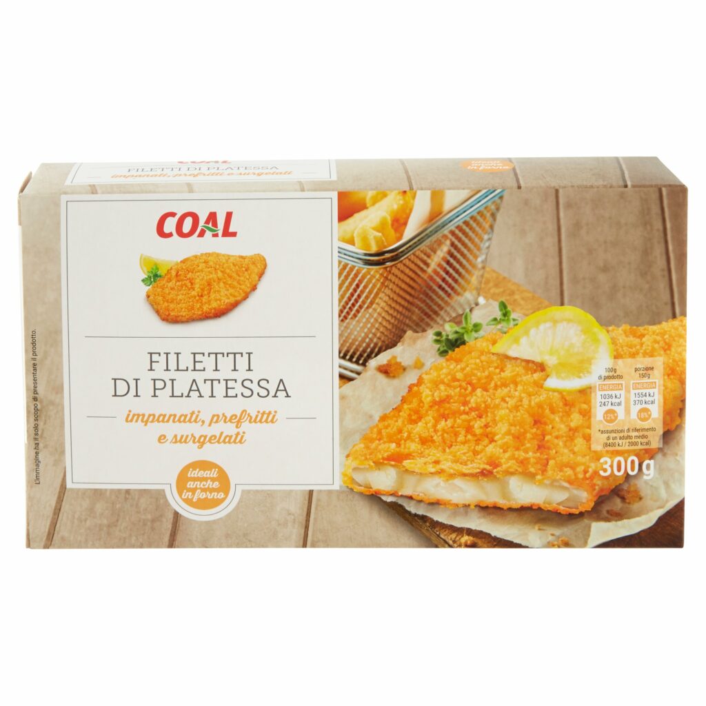 Coal Filetti di Platessa impanati, prefritti e surgelati 300 g
