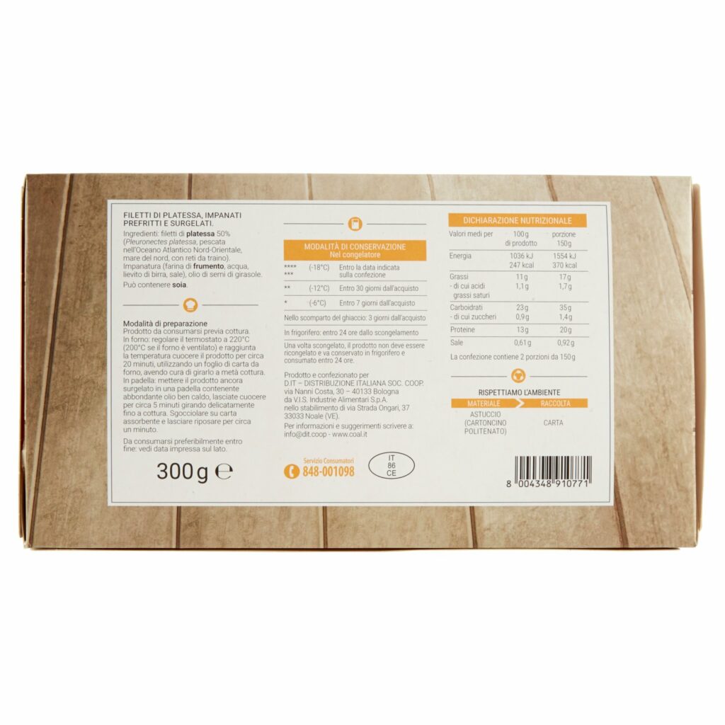 Coal Filetti di Platessa impanati, prefritti e surgelati 300 g