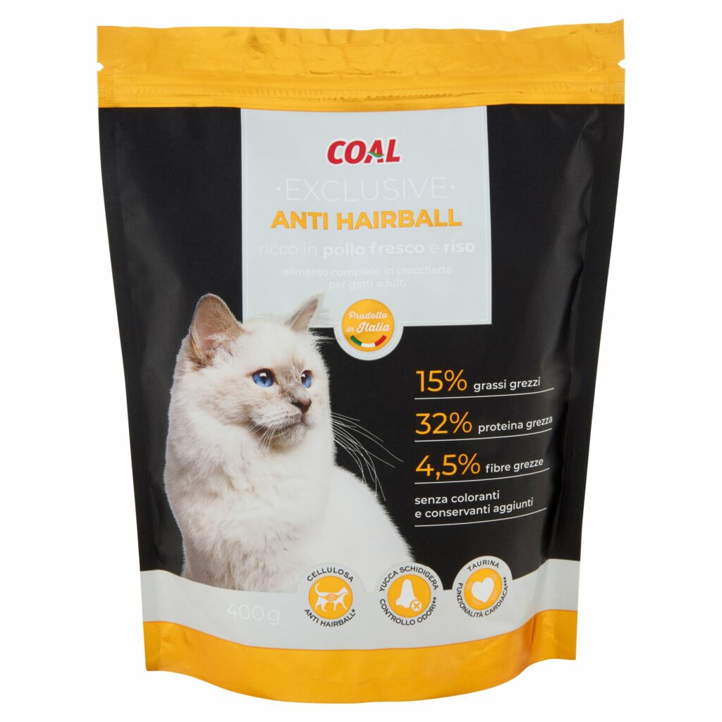 Coal Exclusive Anti Hairball ricco in pollo fresco e riso 400 g