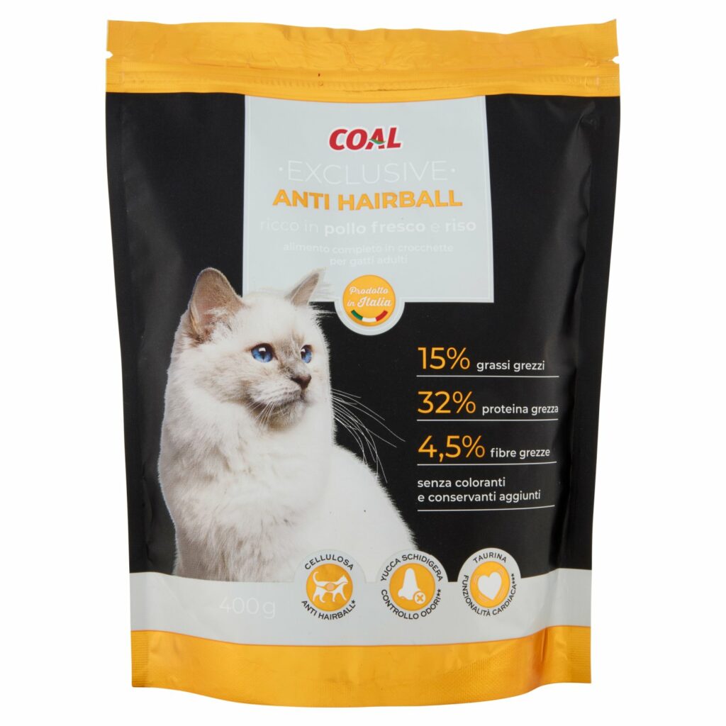 Coal Exclusive Anti Hairball ricco in pollo fresco e riso 400 g