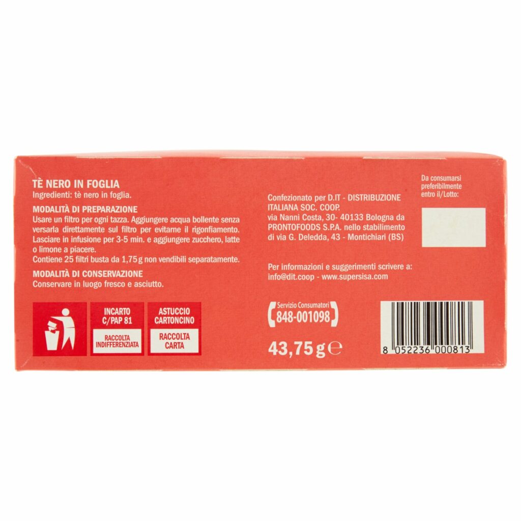 Sisa Tè Classico 25 x 1,75 g