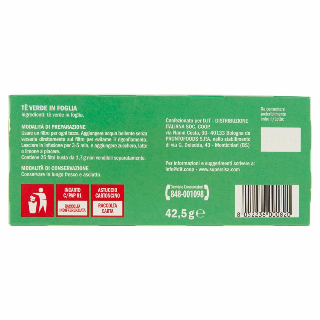 Sisa Tè Verde 25 x 1,7 g