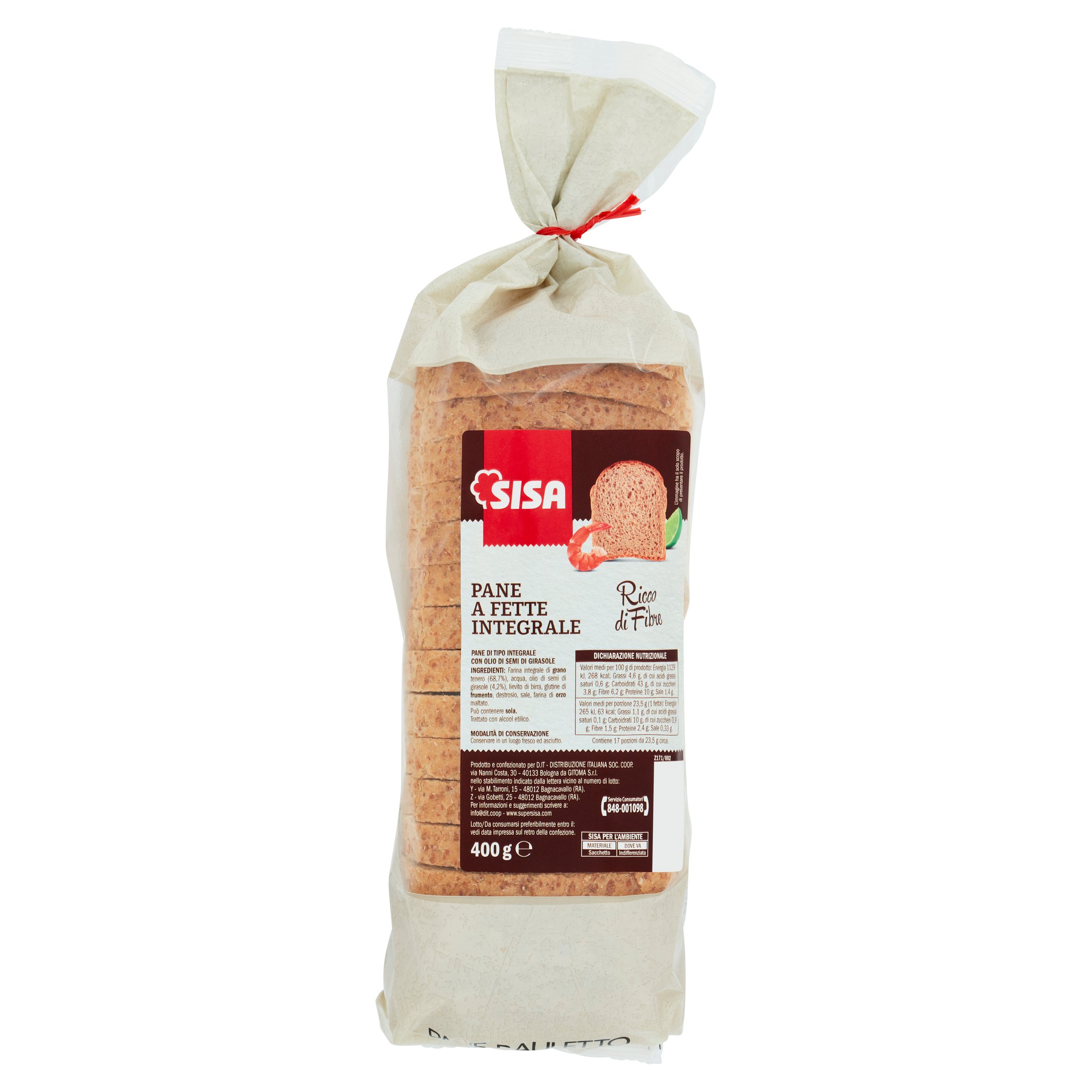 Sisa Pane a Fette Integrale 400 g - SuperSISA