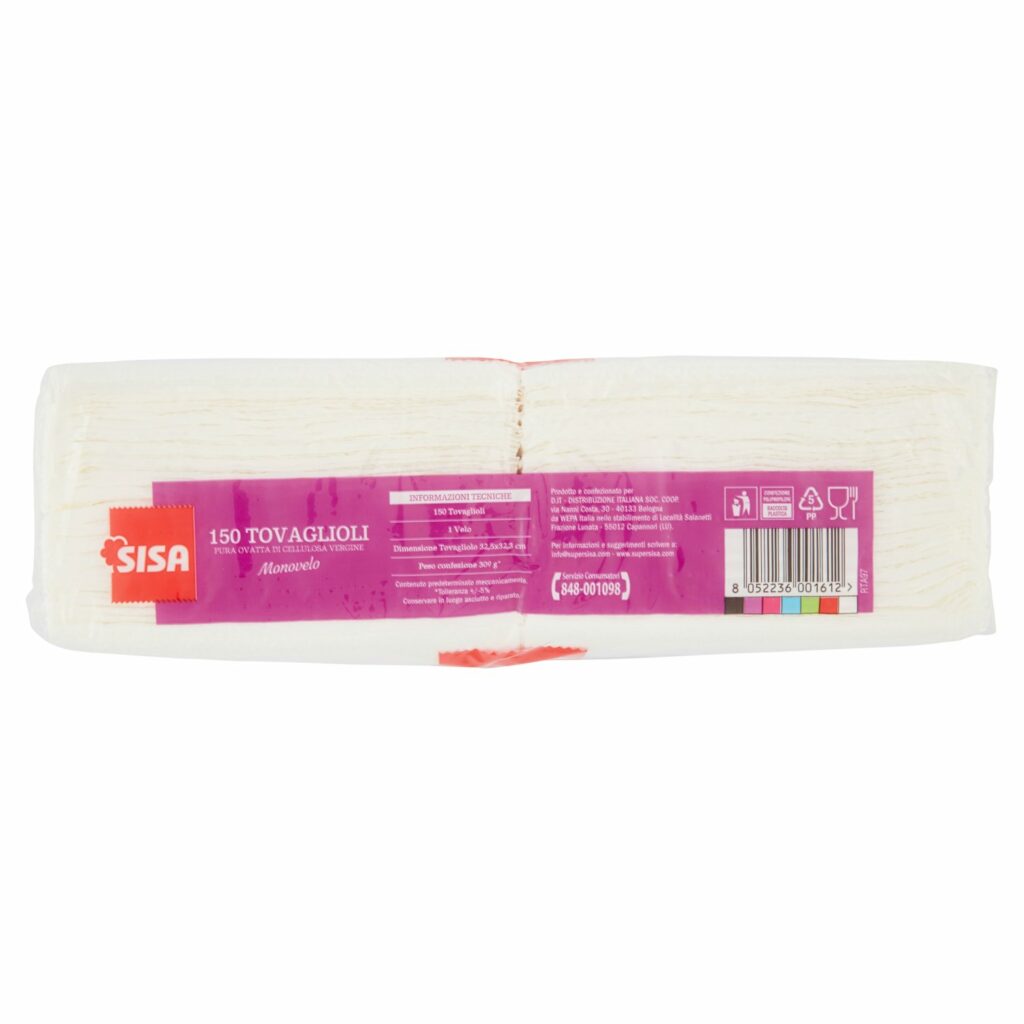 Sisa Tovaglioli Monovelo 150 pz