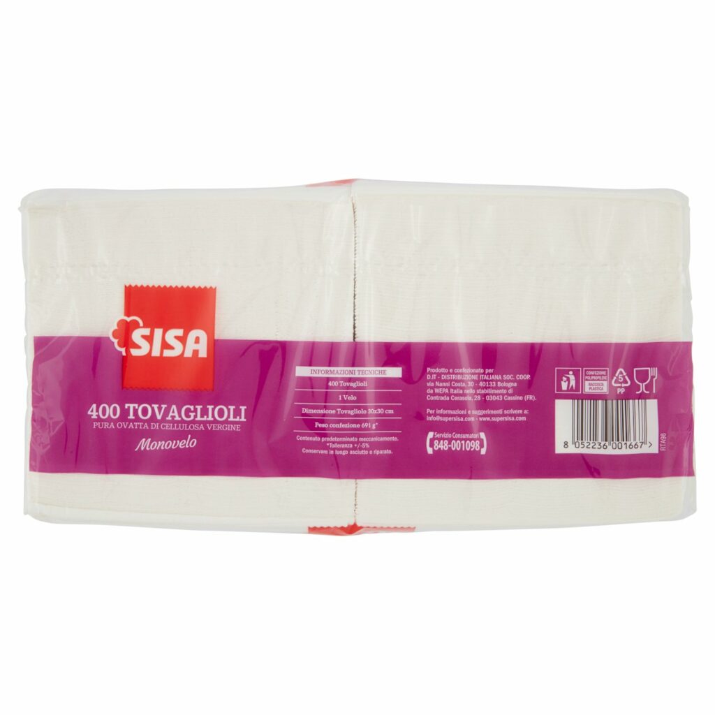 Sisa Tovaglioli Monovelo 400 pz
