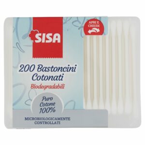 Sisa Bastoncini Cotonati Biodegradabili 200 pz