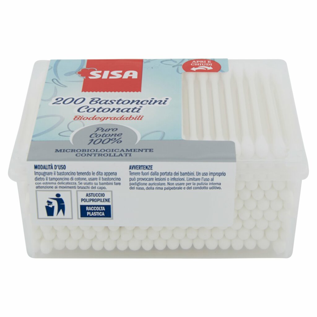 Sisa Bastoncini Cotonati Biodegradabili 200 pz