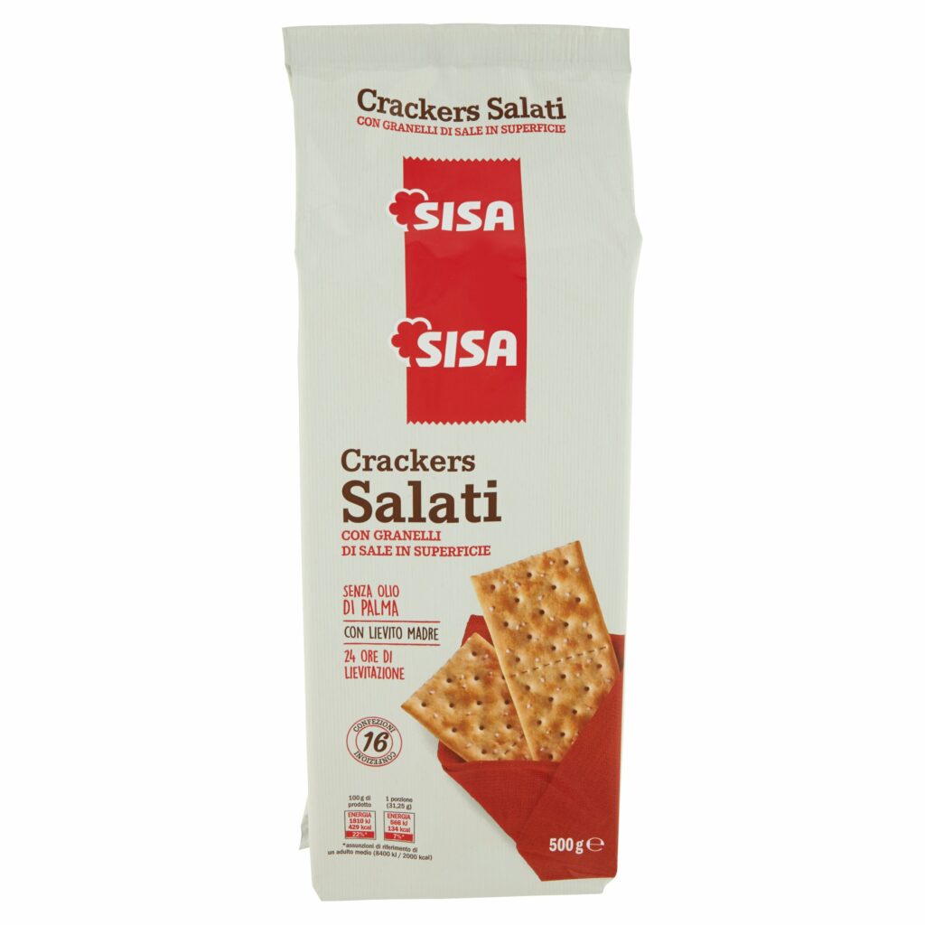 Sisa Crackers con Granelli di Sale in Superficie 500 g