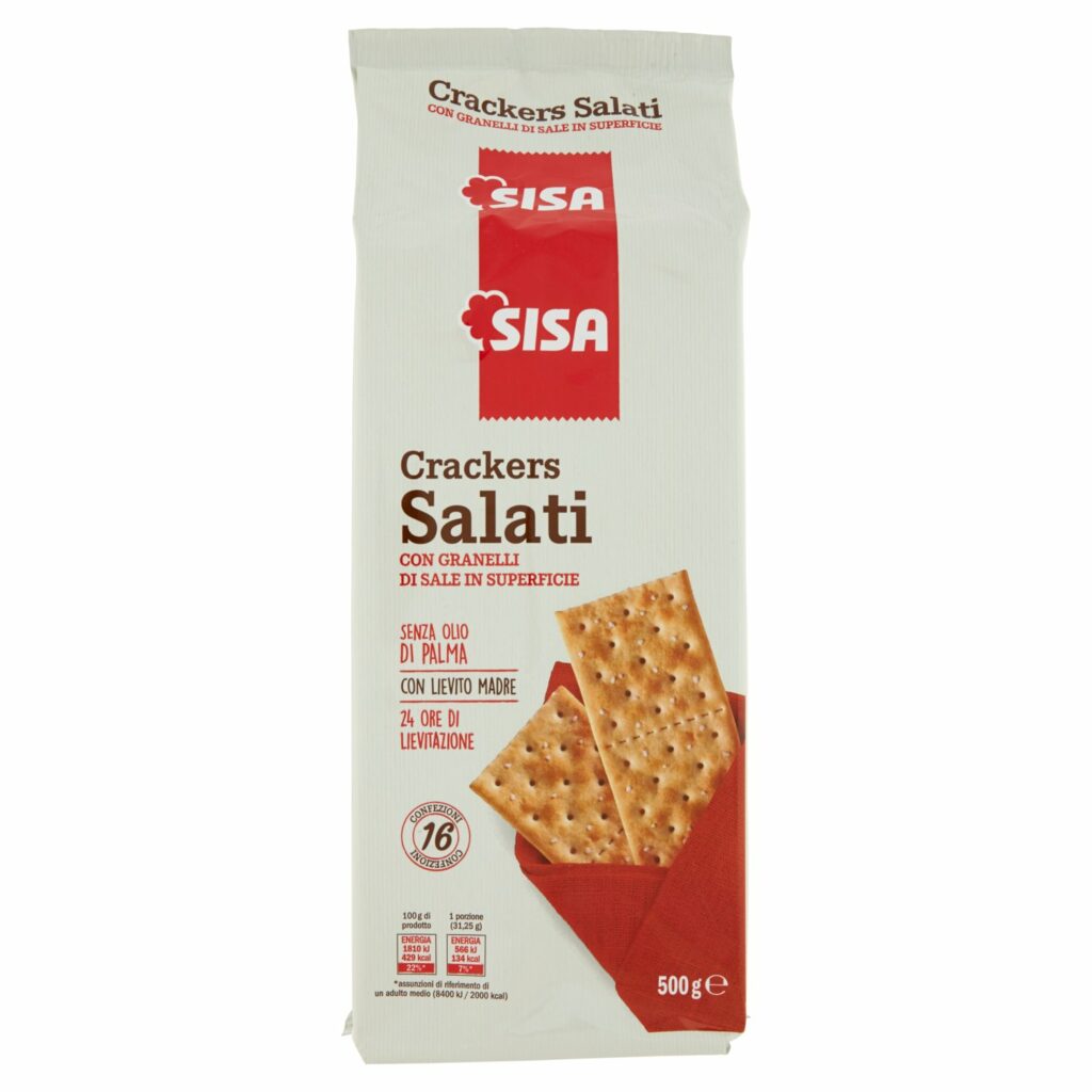 Sisa Crackers con Granelli di Sale in Superficie 500 g
