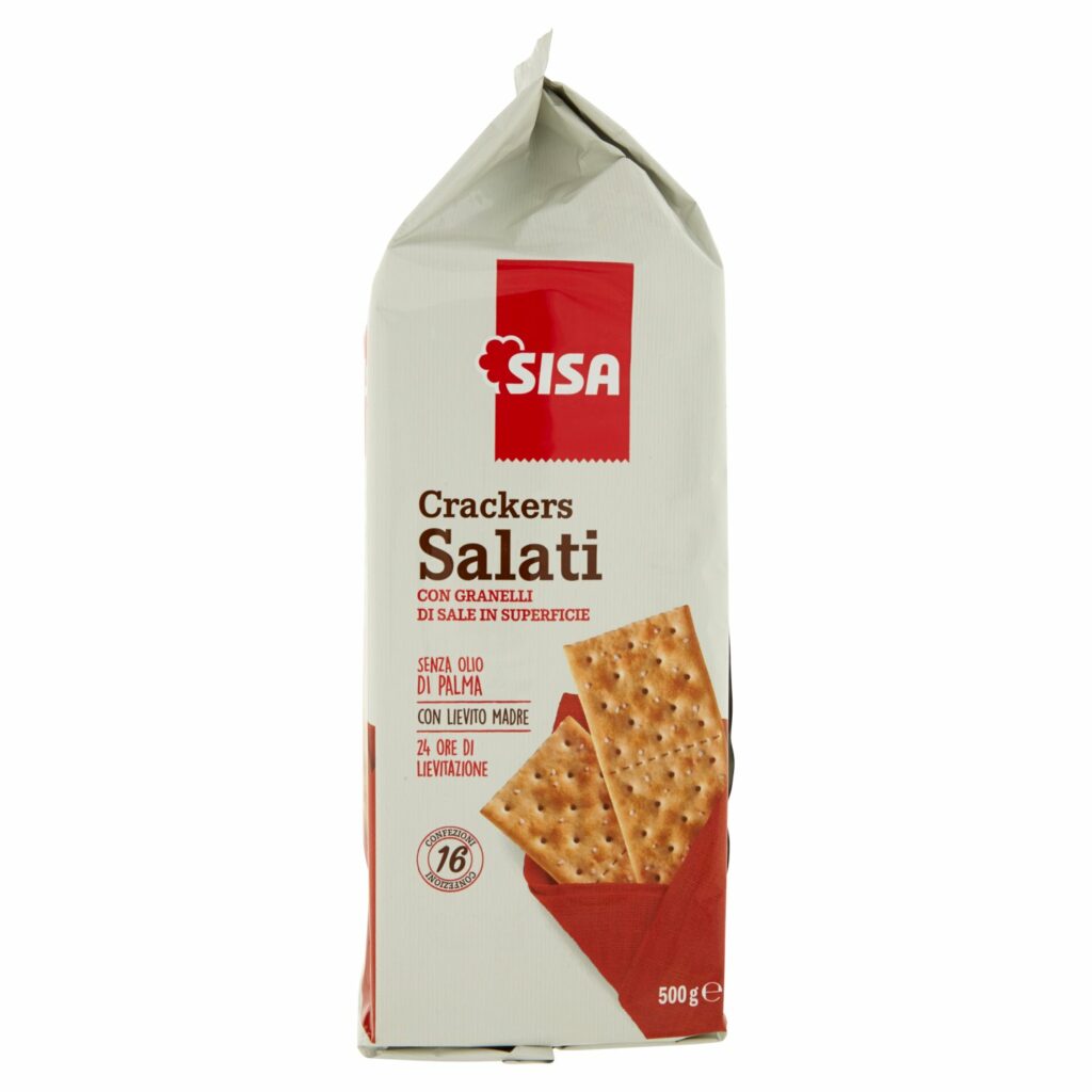 Sisa Crackers con Granelli di Sale in Superficie 500 g