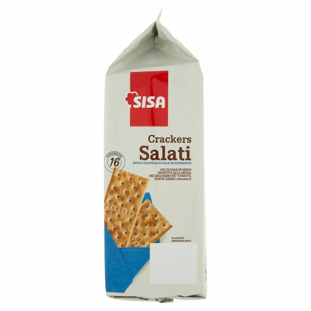 Sisa Crackers Salati senza Granelli di Sale in Superficie 500 g