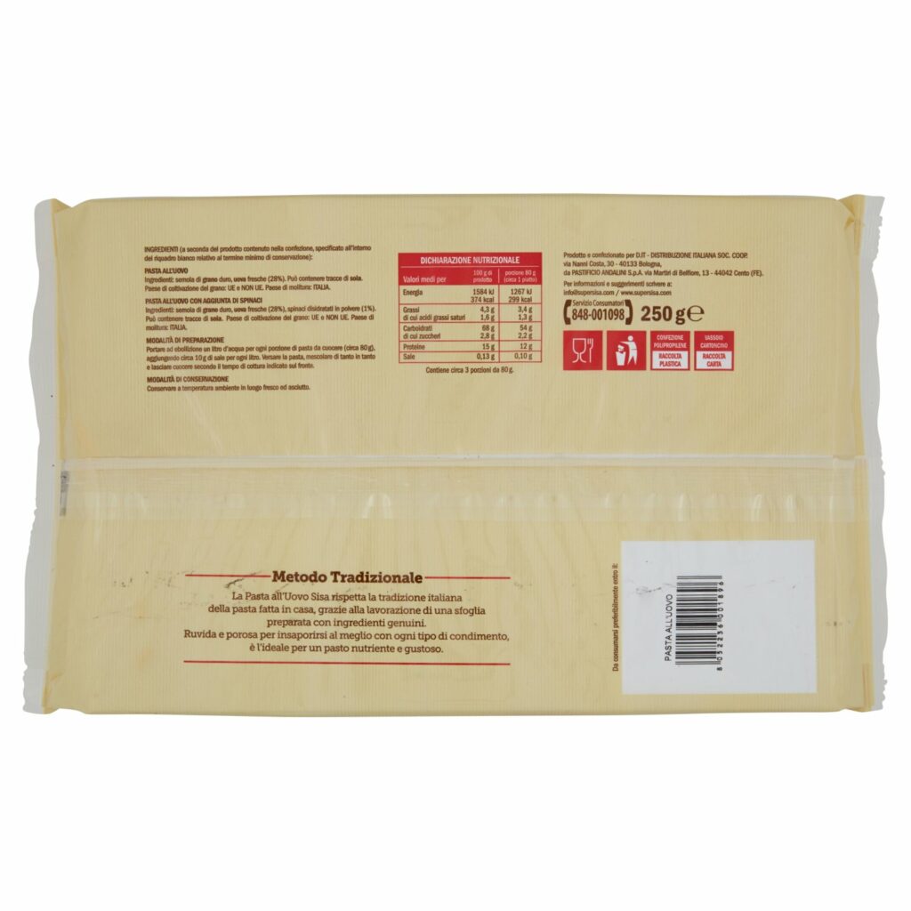 Sisa Pasta all'Uovo Taglioline 250 g