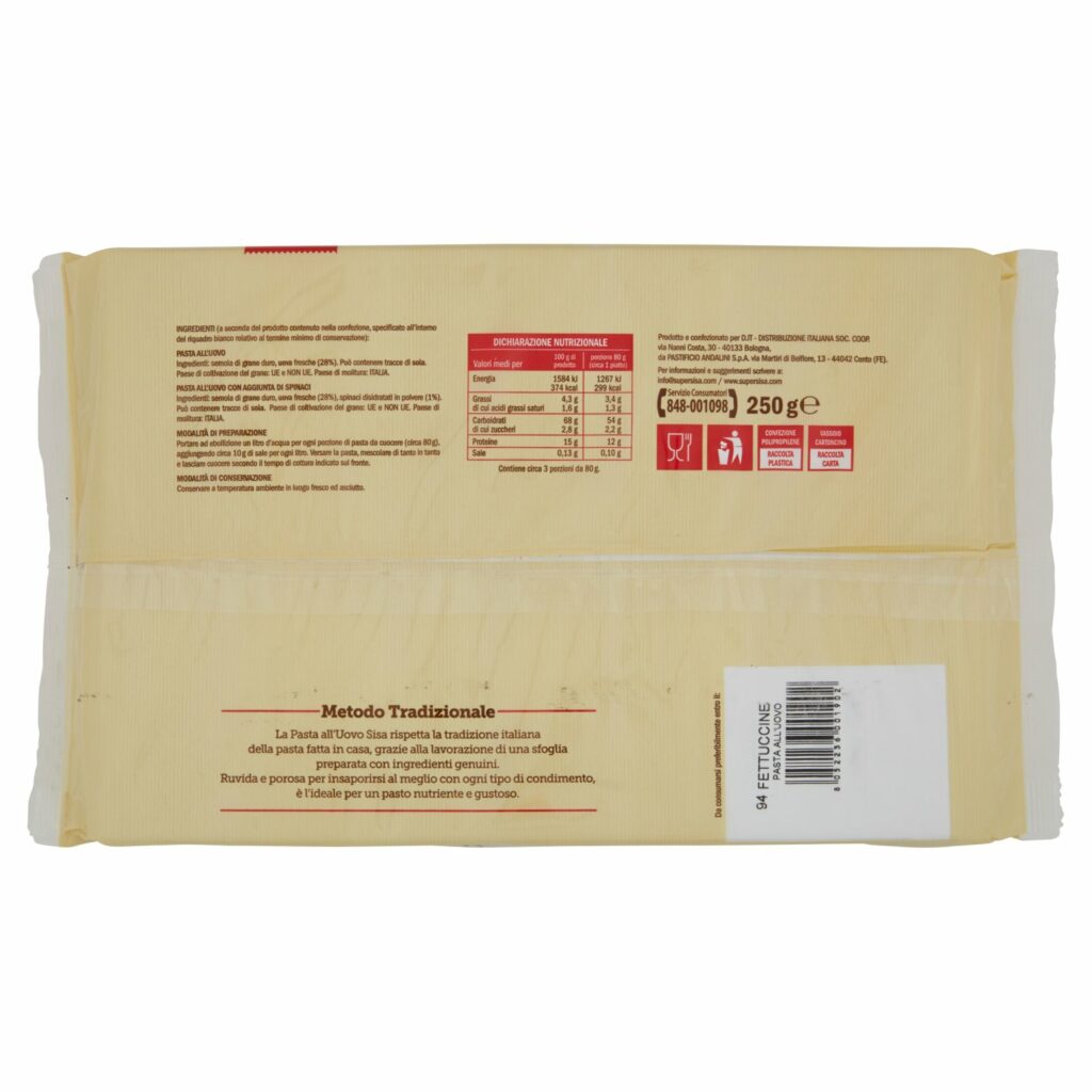 Sisa Pasta all'Uovo Fettuccine 250 g