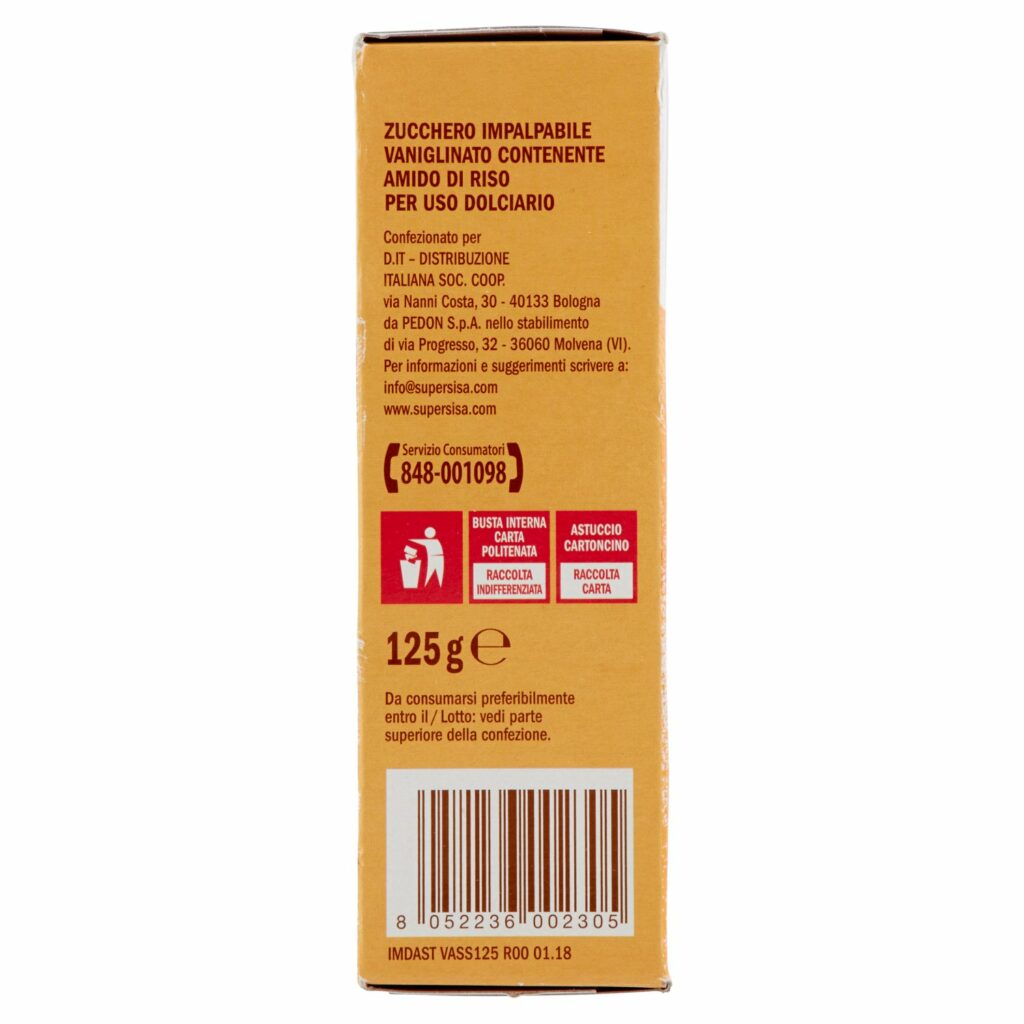 Sisa Zucchero a Velo Vanigliato 125 g