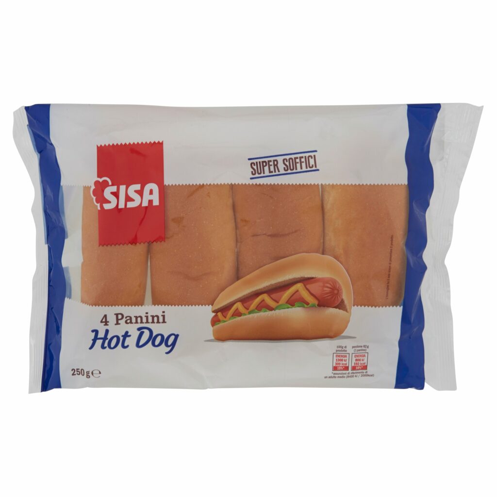 Sisa Panini Hot Dog 4 pezzi 250 g