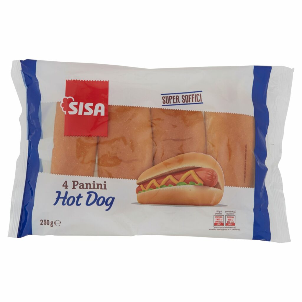 Sisa Panini Hot Dog 4 pezzi 250 g