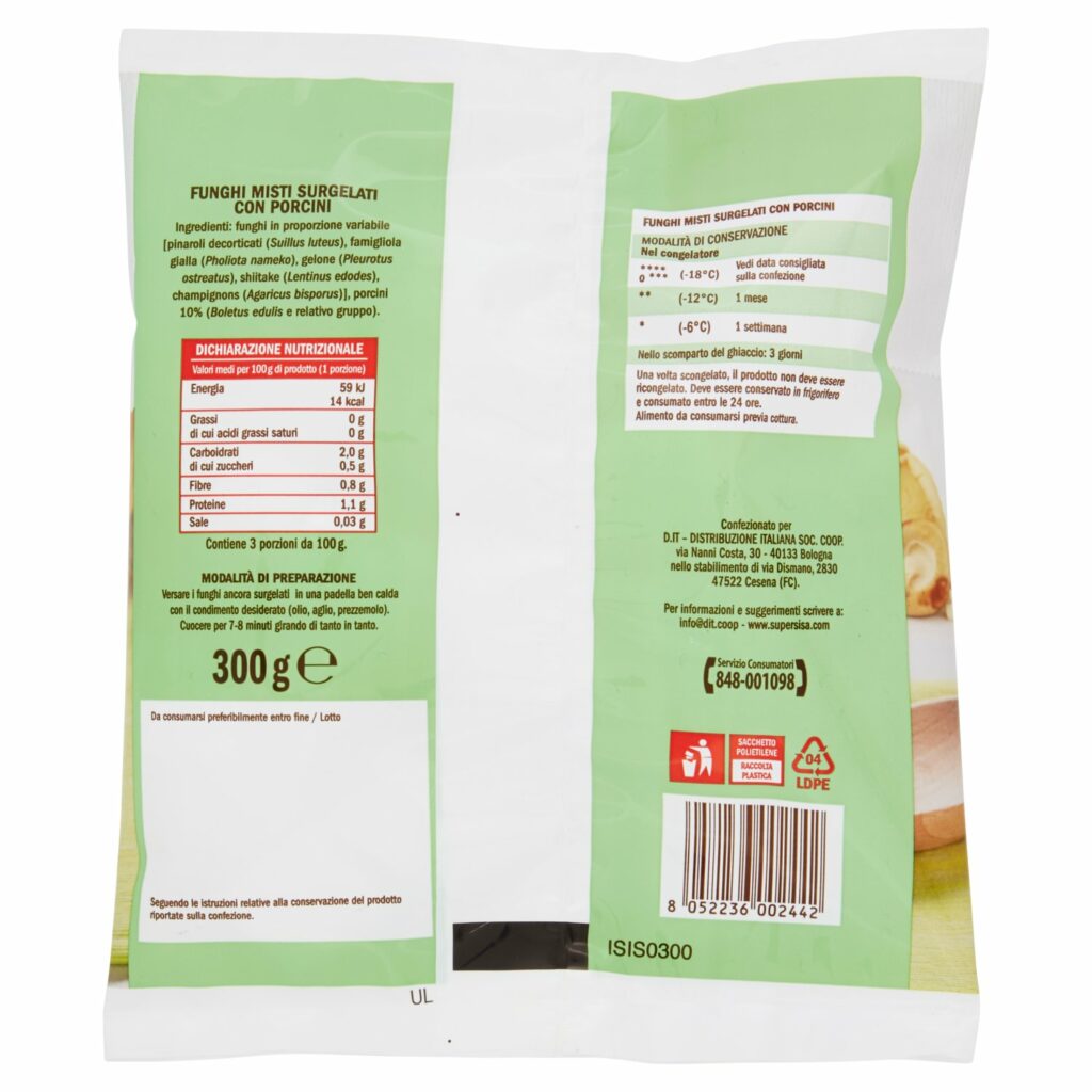 Sisa Funghi misti con porcini Surgelati 300 g