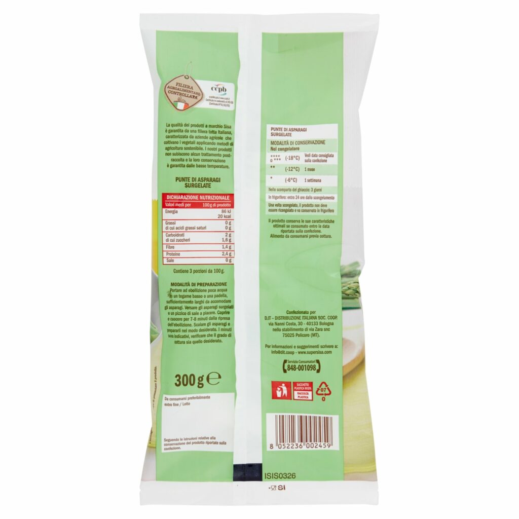 Sisa Punte di asparagi Surgelate 300 g
