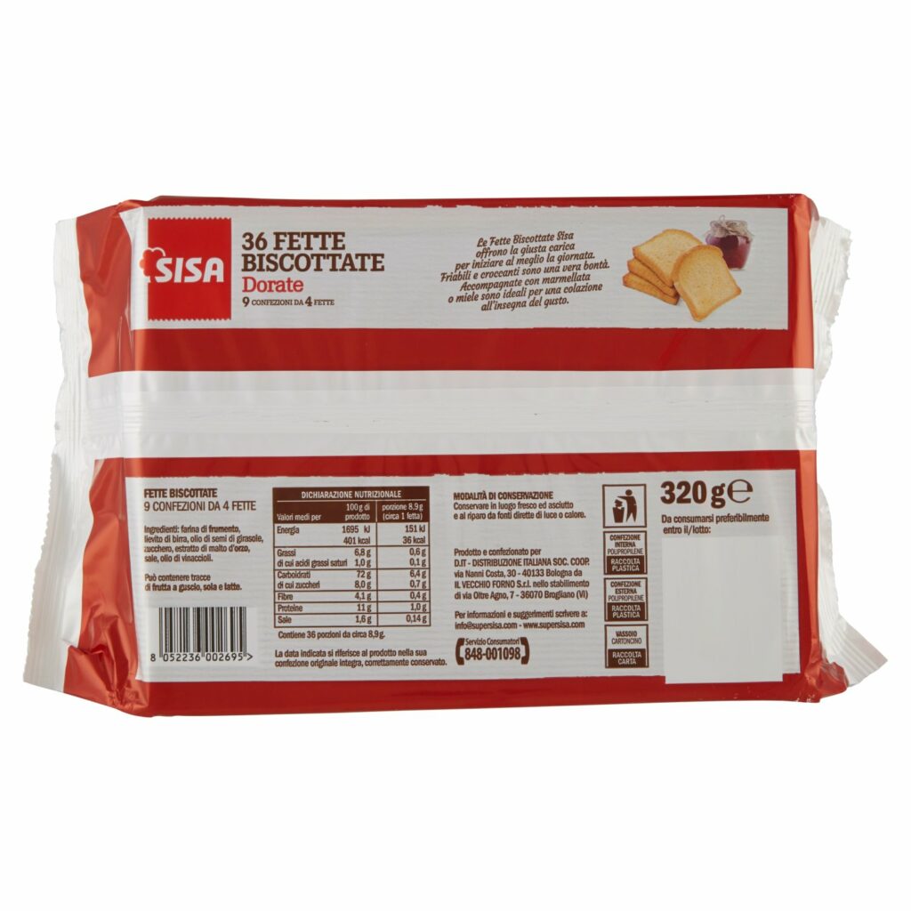 Sisa 36 Fette Biscottate Dorate 320 g