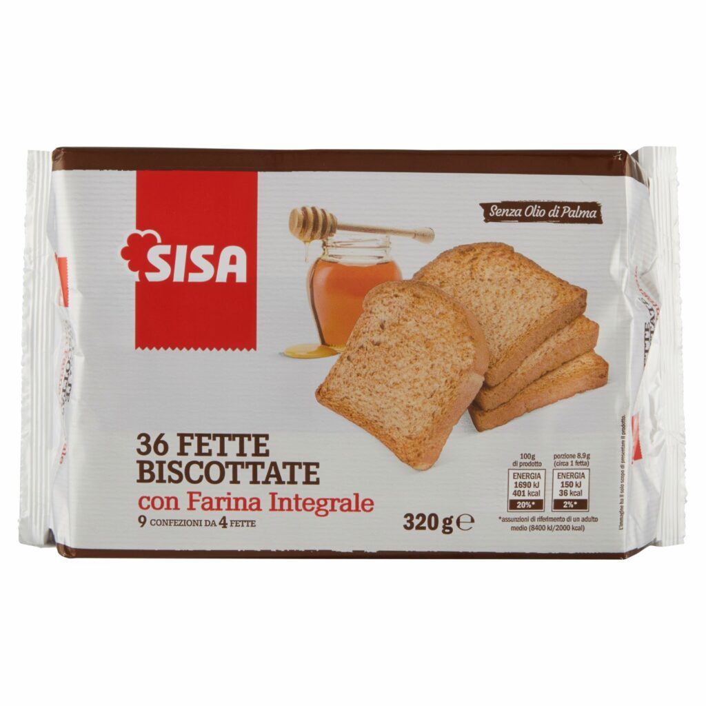 Sisa 36 Fette Biscottate con Farina Integrale 320 g