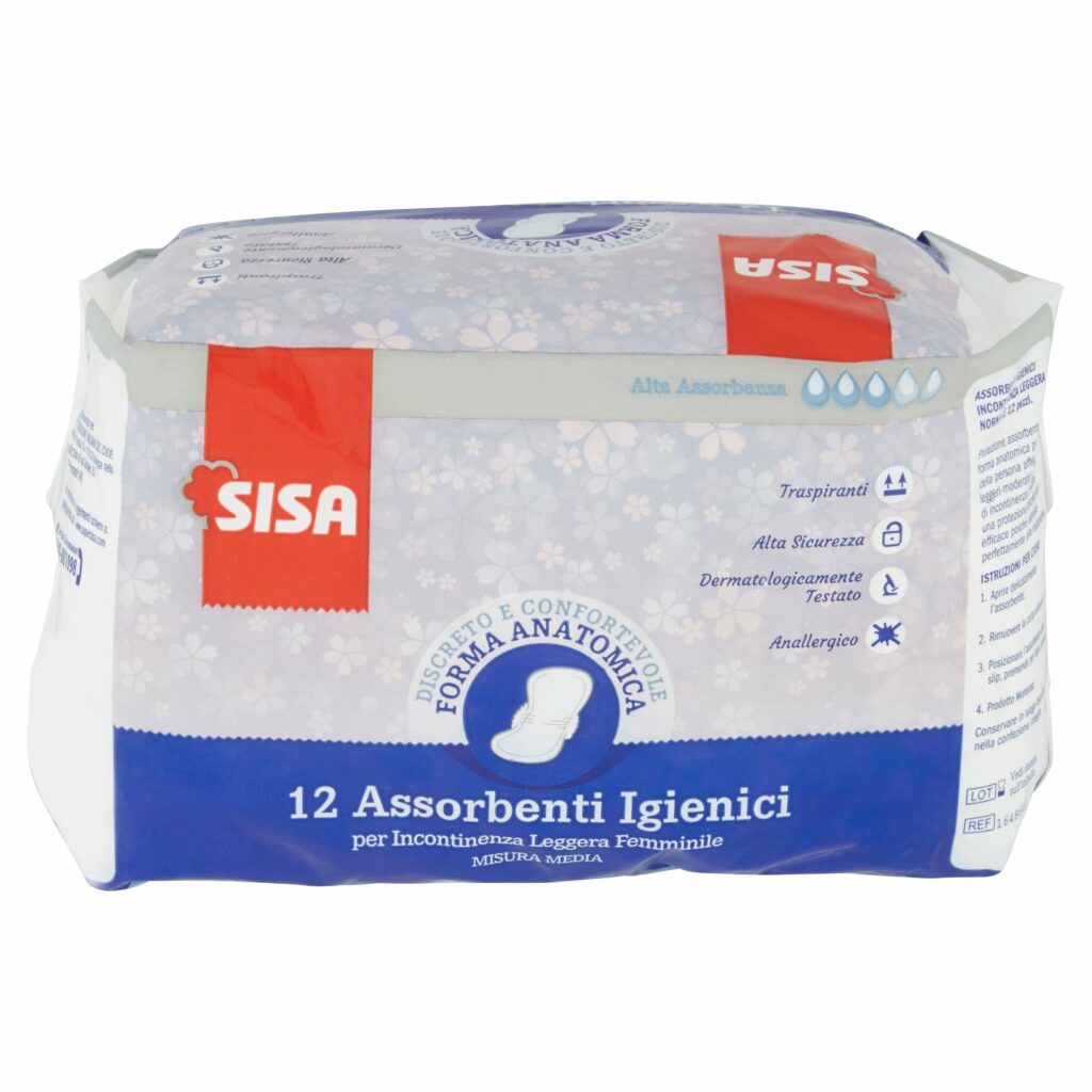 Sisa Assorbenti Igienici per Incontinenza Leggera Femminile Misura Media 12 pz
