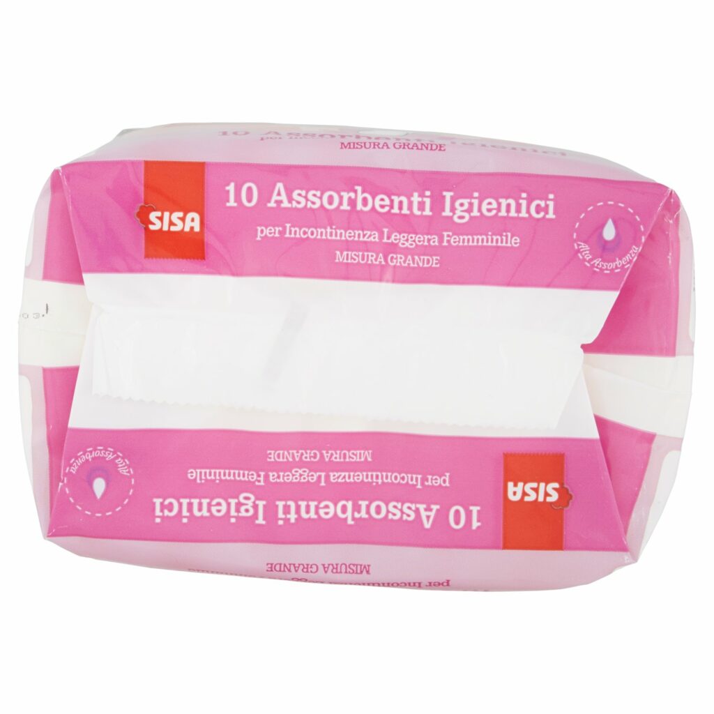 Sisa Assorbenti Igienici per Incontinenza Leggera Femminile Misura Grande 10 pz