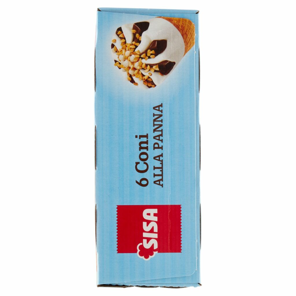 Sisa Coni Panna con Granella di Nocciola 6 x 75 g