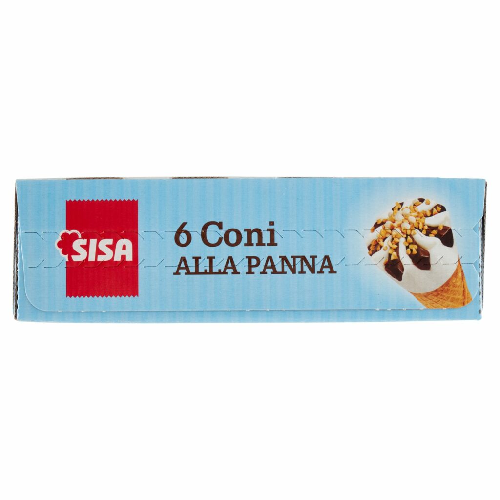 Sisa Coni Panna con Granella di Nocciola 6 x 75 g