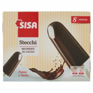 Sisa Stecchi Ricoperti al Cacao Panna e Cacao 8 x 50 g