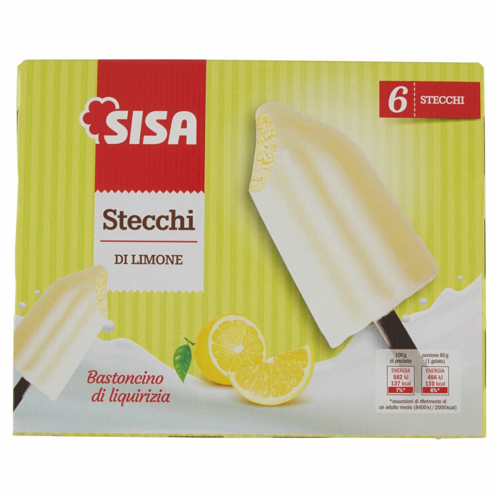 Sisa Stecchi di Limone Bastoncino di liquirizia 6 x 80 g