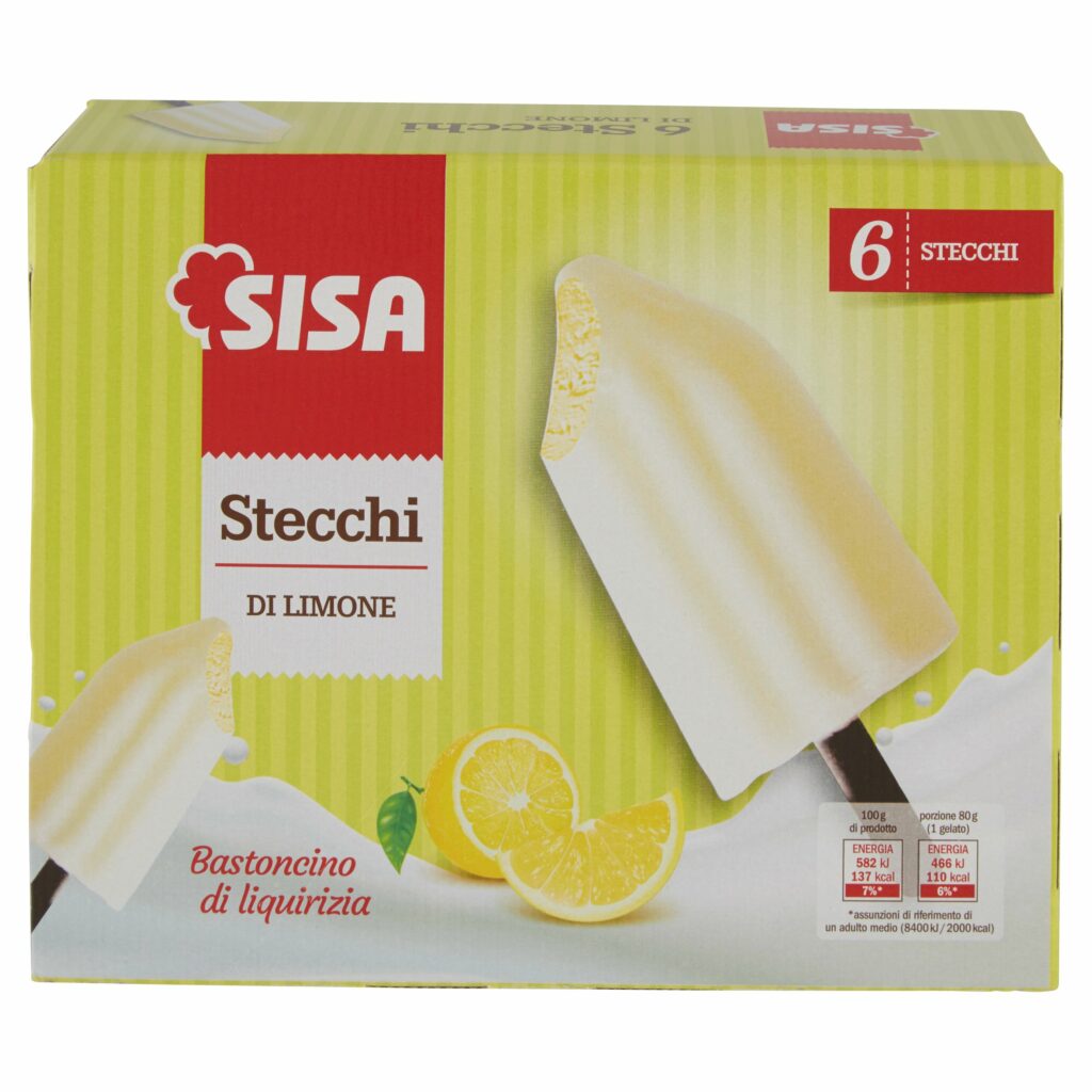 Sisa Stecchi di Limone Bastoncino di liquirizia 6 x 80 g