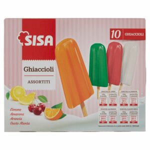 Sisa Ghiaccioli Assortiti Limone, Amarena, Arancia, Gusto Menta 10 x 65 g