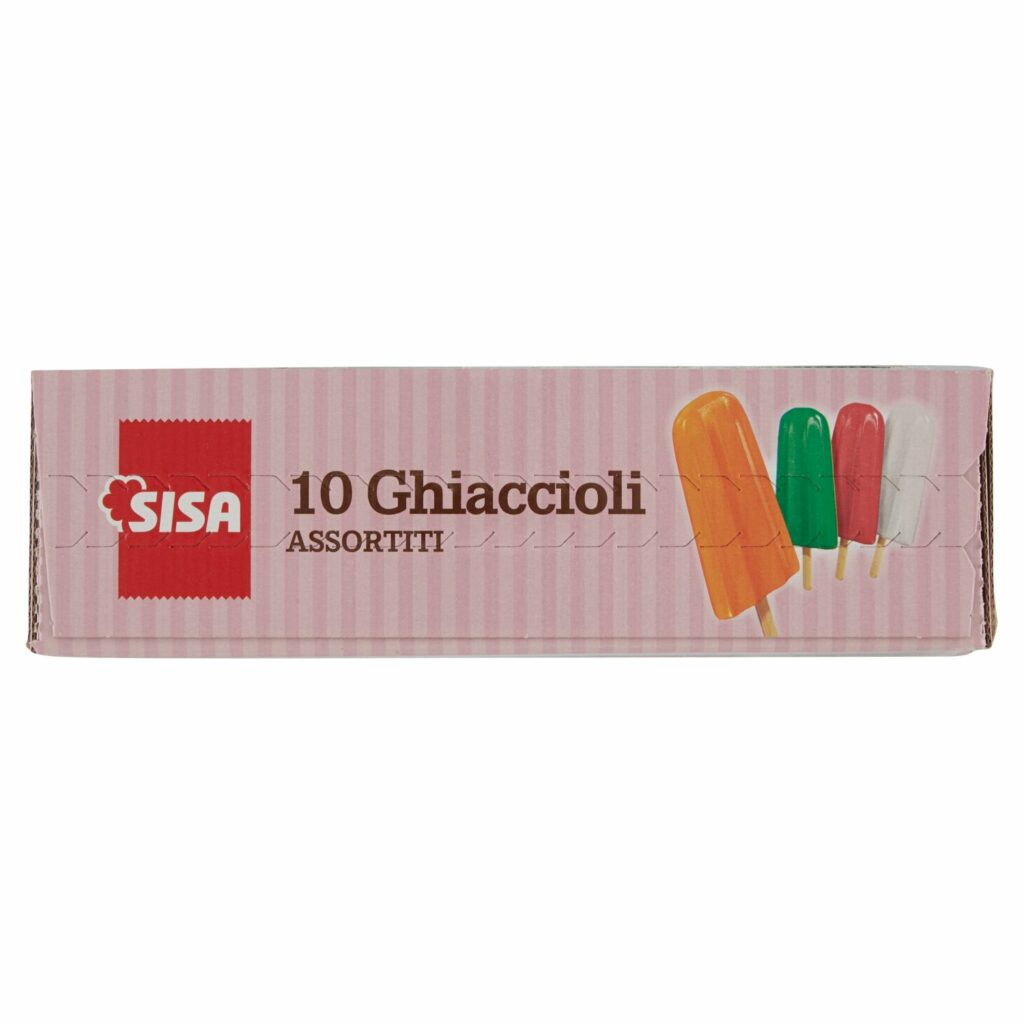 Sisa Ghiaccioli Assortiti Limone, Amarena, Arancia, Gusto Menta 10 x 65 g