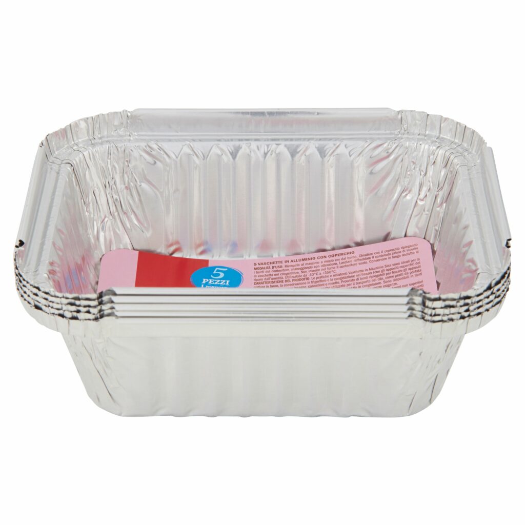 Sisa Vaschette in Alluminio con Coperchio 1 Porzione 5 pz