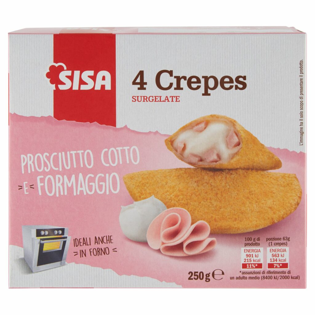 Sisa 4 Crepes Prosciutto e Formaggio Surgelate 4 x 63 g