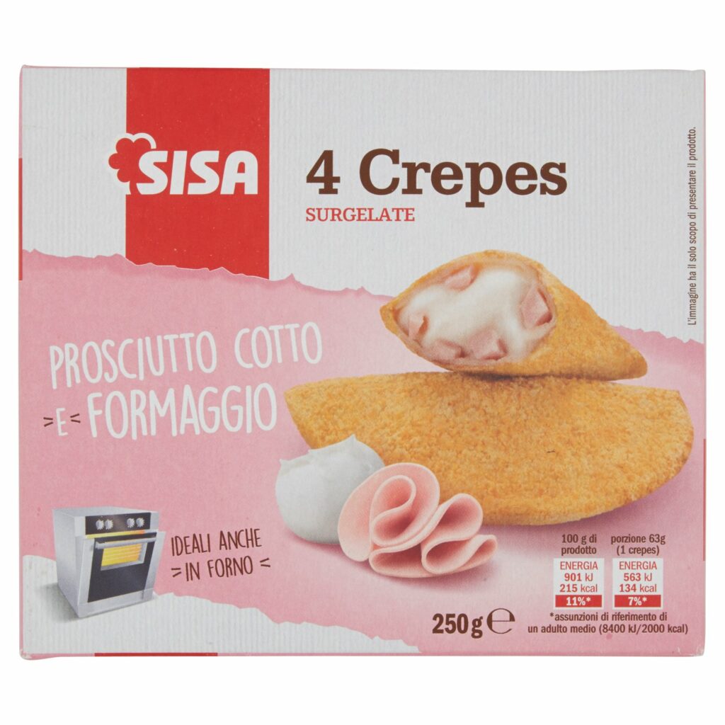 Sisa 4 Crepes Prosciutto e Formaggio Surgelate 4 x 63 g